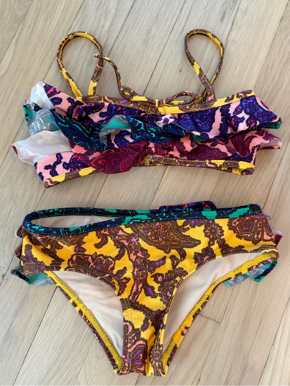 Zimmermann kids ruffle paisley bikini size 4 & 6